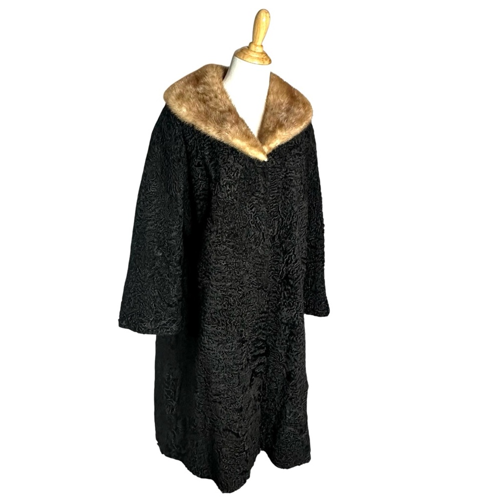 Vintage 50’s/60’s G Fox + Co Persian Lamb Fur Jacket w/Mink Collar - Picture 11 of 16